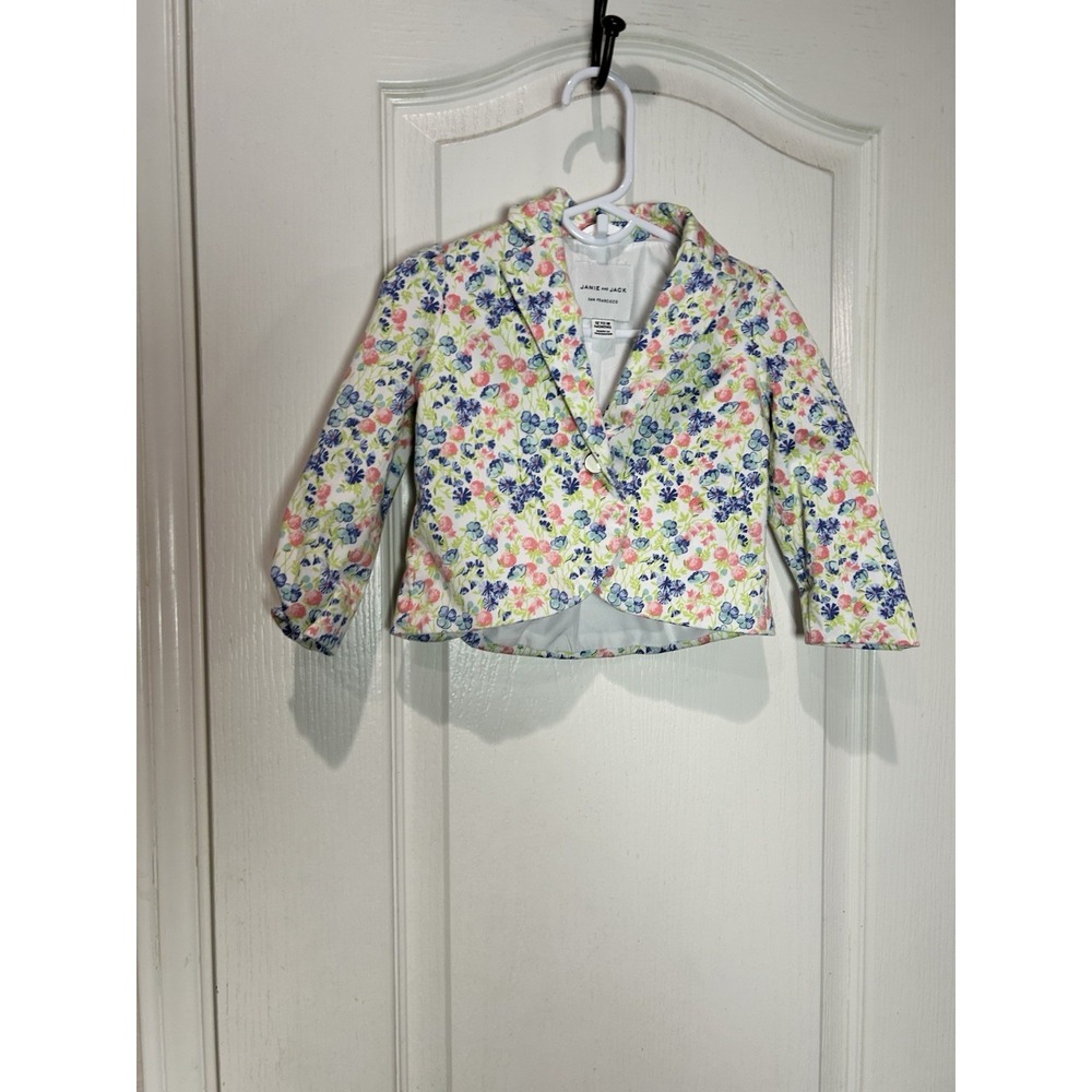Janie & Jack Blazer Jacket Girl Pink Floral Easter 12-18 Months Preppy